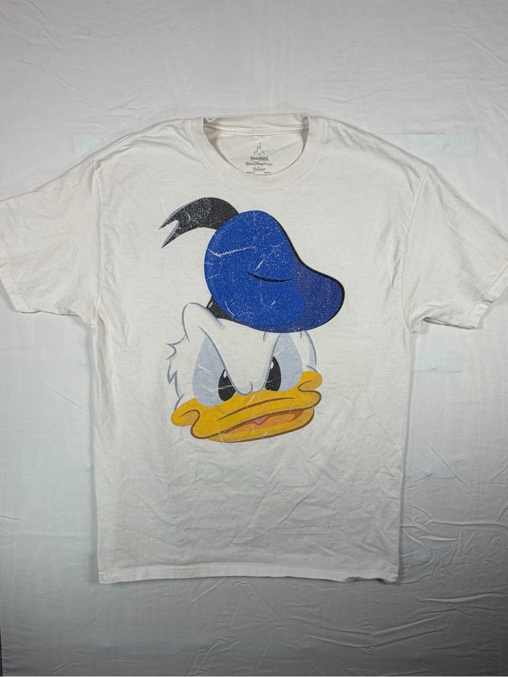 Vintage Disney Donald Duck Disneyland Haines T Shirt Blue Yellow Graphic